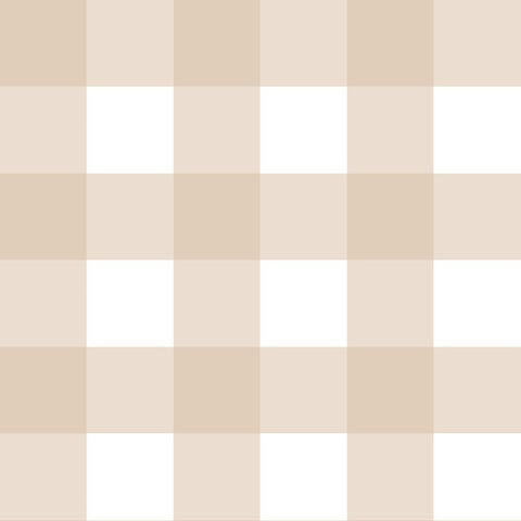 1. Beige check pattern wallpaper by Dekornik, featuring a subtle and warm design ideal for brightening darker rooms, made from durable matte paper, non-flammable, suitable for multiple walls.