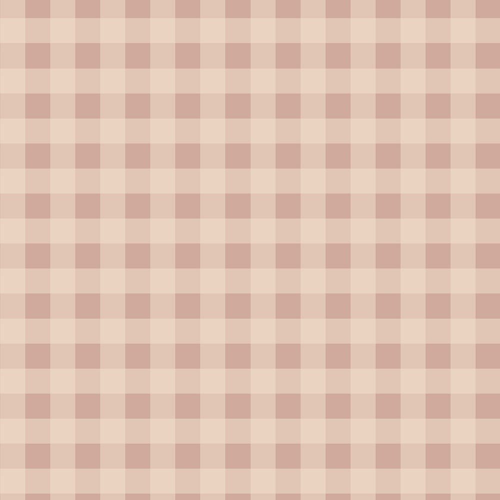 2. Close-up of Dekornik's pink cream checkered wallpaper pattern, featuring small 2.5 cm squares on a matte paper surface