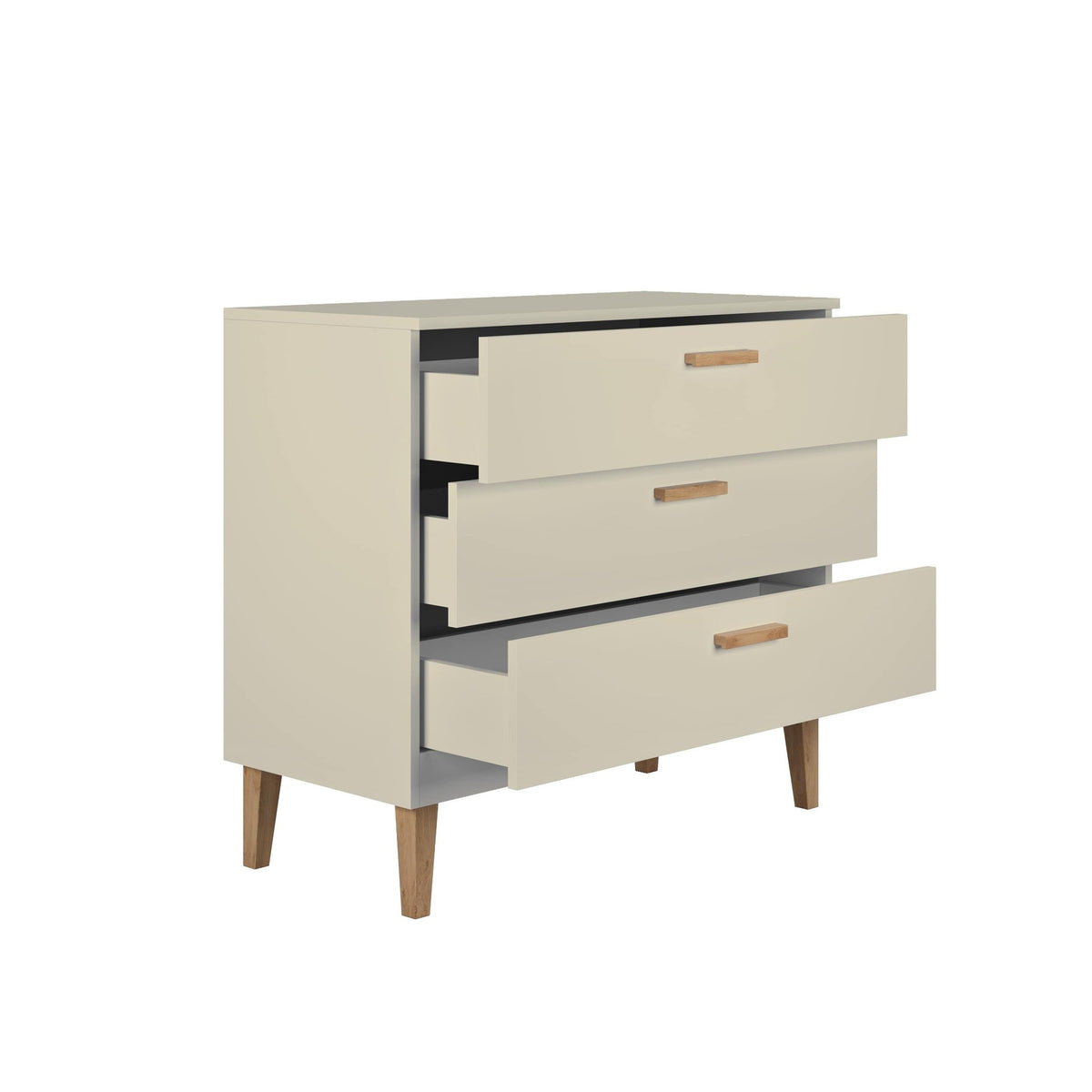 4. Kocot Kids Kubi cashmere chest of drawers with open drawers showing interior space