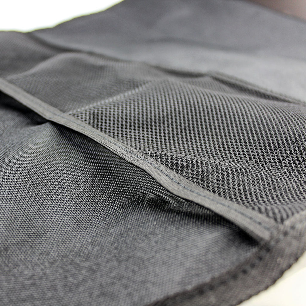 3. Close-up of mesh pocket detail on Ezimoov car seat organizer