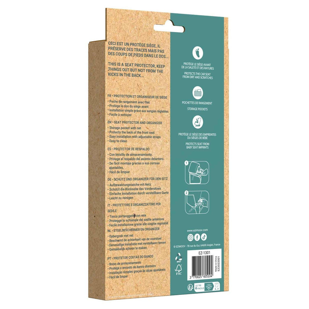 4. Back view of Ezimoov EZI TRAVEL CLASSIC packaging with product details and instructions