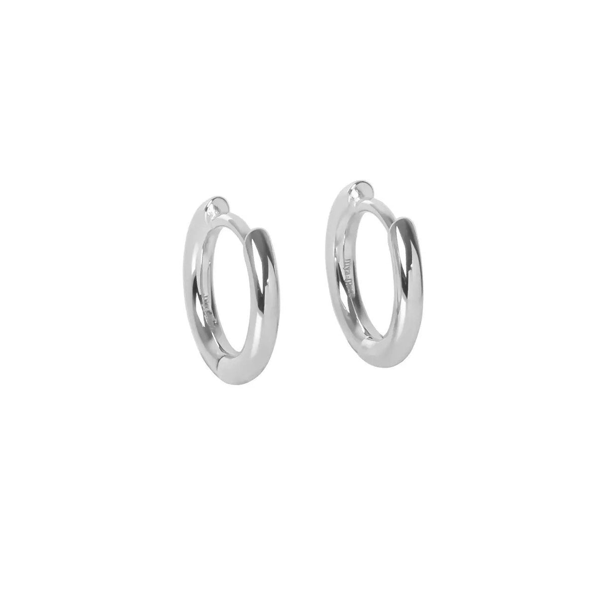 1. MyaMoon women's small hoop earrings in silver, studio shot showcasing elegant design and 925 silver material