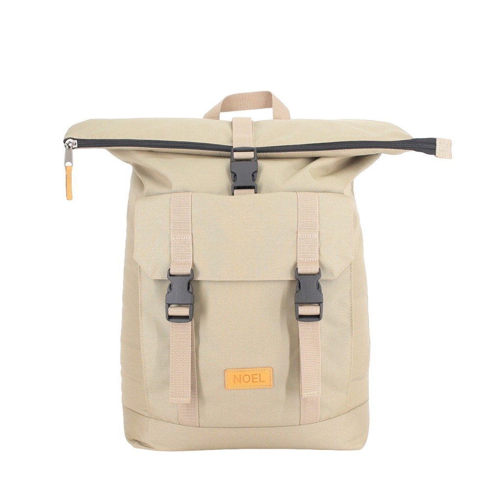 5. Noel Cliff 25L beige backpack with open top zipper and buckle closure, studio shot