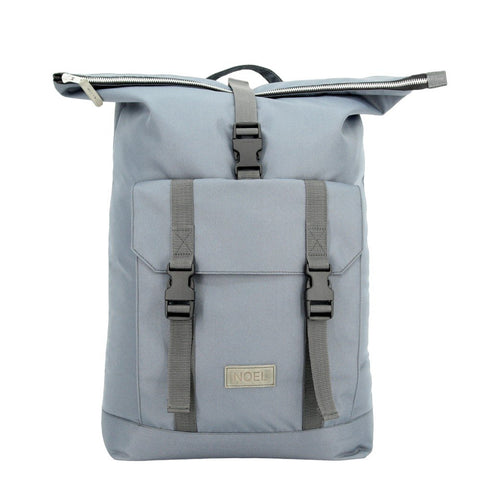 1. Noel Cliff 25L light grey backpack with front pocket and buckle closure, studio shot