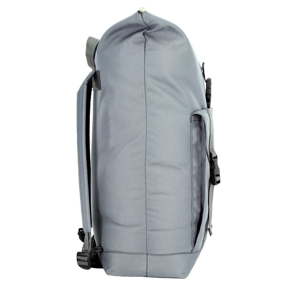 2. Side view of Noel Cliff 25L light grey backpack showing sleek design and straps