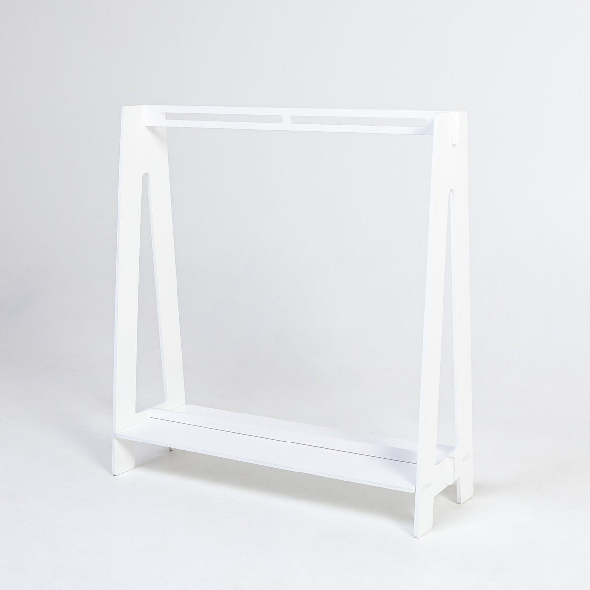6. White toddler clothing rack on a white background