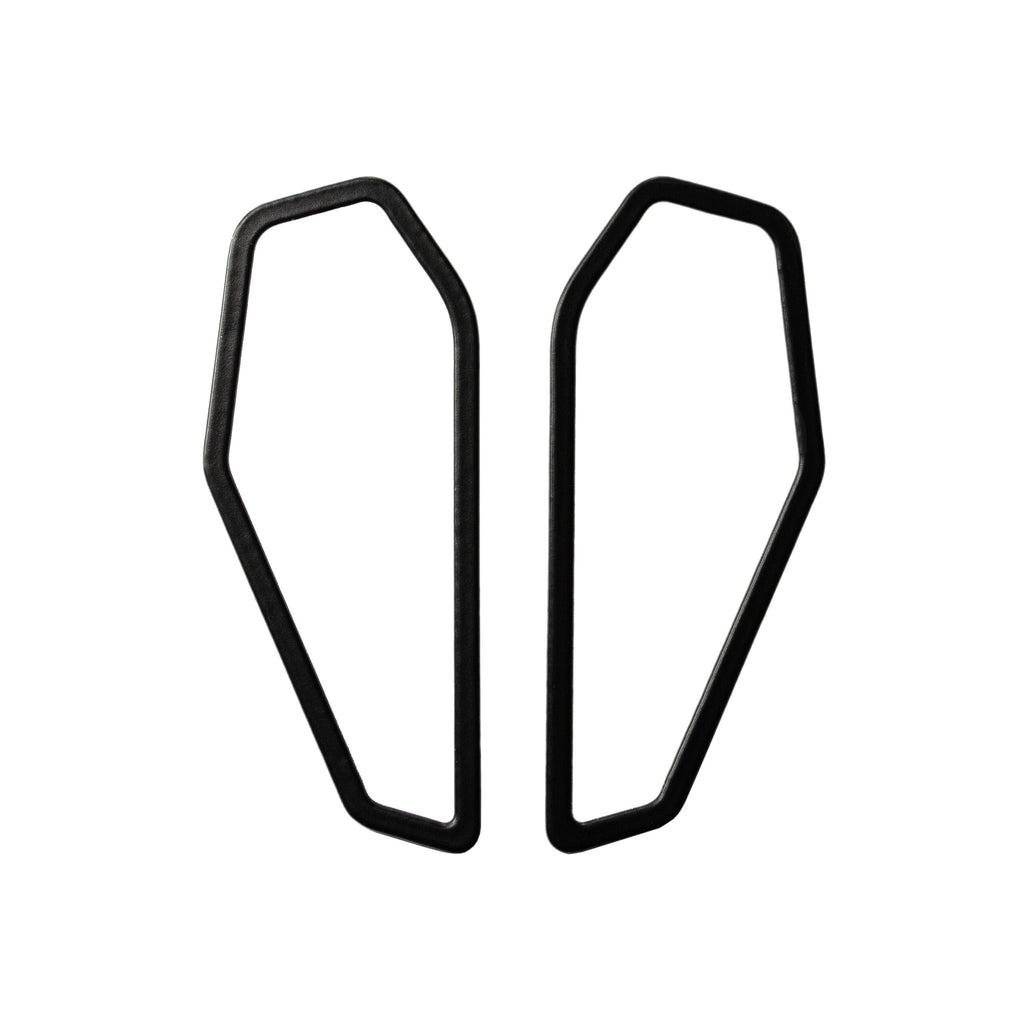 14. Lisa Kroeber Jewellery Color Frames Earrings in black, studio image