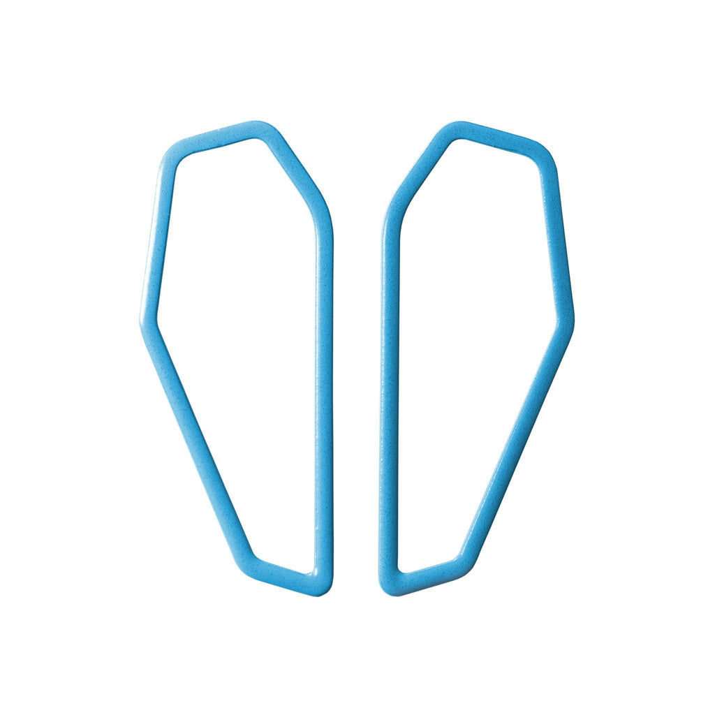 10. Lisa Kroeber Jewellery Color Frames Earrings in light blue, studio image