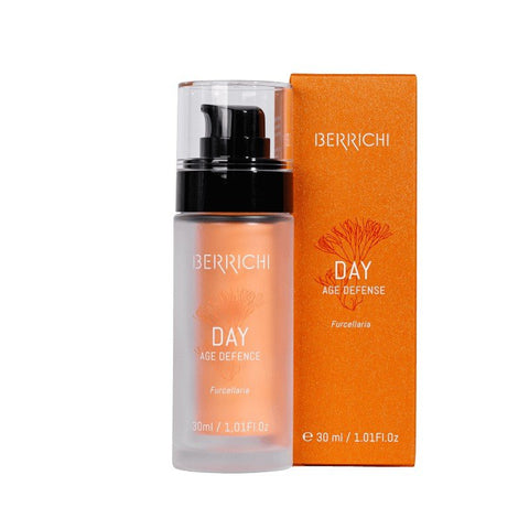1. Berrichi Day Cream DAY with replaceable refill bottle, 30ml, shown with packaging