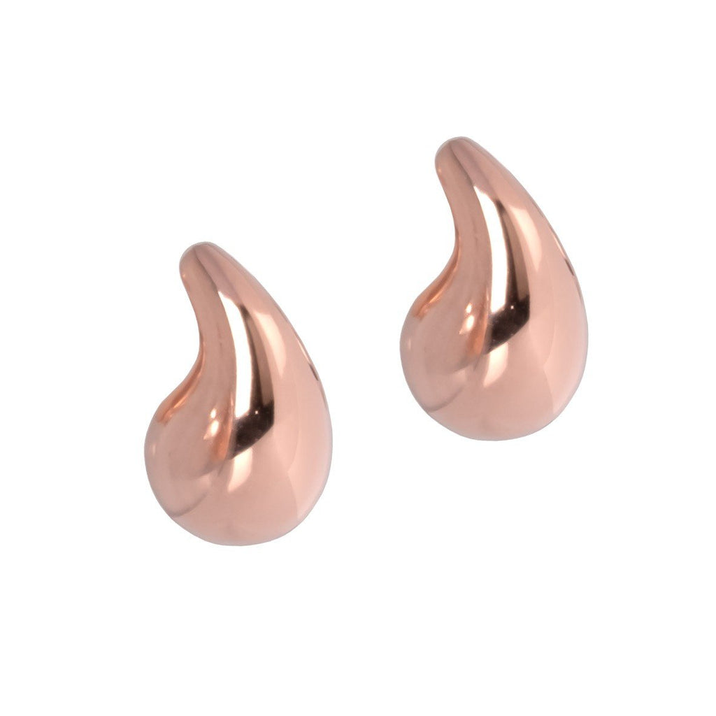 2. MyaMoon Droplets M Earrings in rose gold plating, teardrop-shaped studs