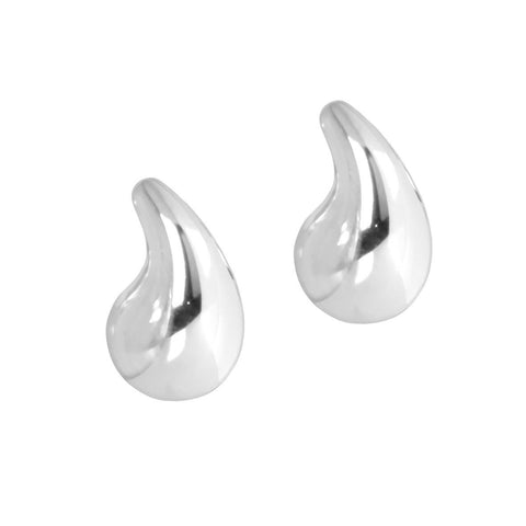 1. MyaMoon Droplets M Earrings in silver-toned rhodium plating, teardrop-shaped studs