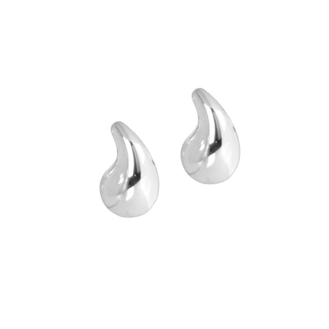 2. MyaMoon Droplets S Earrings in silver-toned rhodium plating, teardrop-shaped studs, studio shot