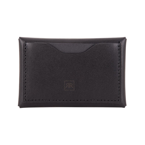 2. Back view of black small envelope wallet by RR featuring credit card slot