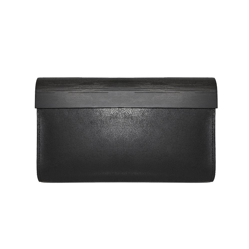6. Back view of RR Small Glossy Wood Clutch, highlighting sleek design and craftsmanship