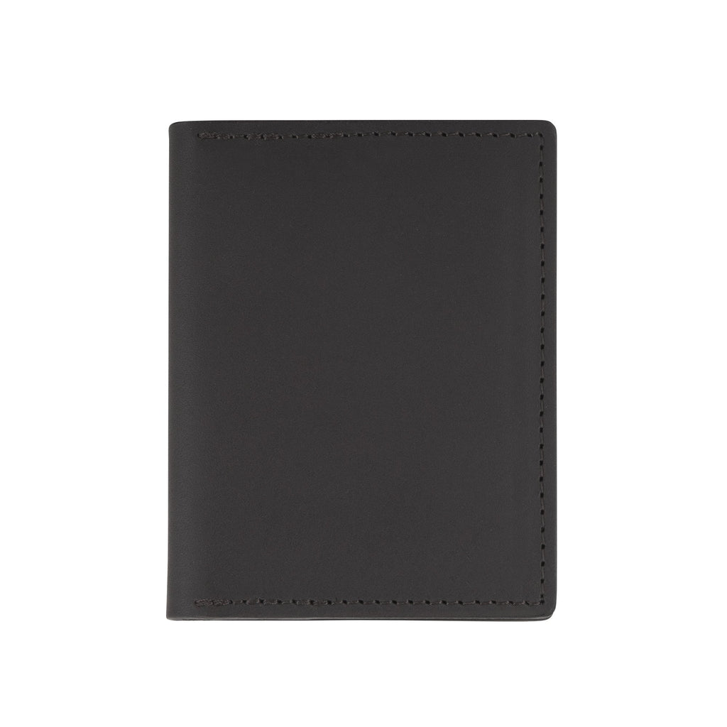2. Front view of black RR ID Billfold Wallet in genuine leather with elegant design