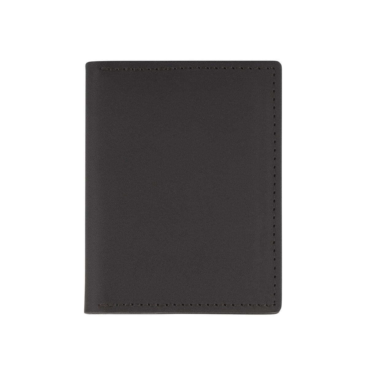 2. Front view of black RR ID Billfold Wallet in genuine leather with elegant design