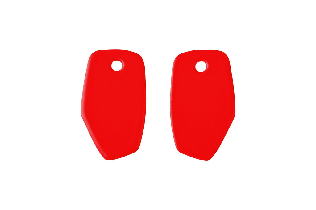 13. Bright red Lisa Kroeber Jewellery Earrings Mix&Match PLATES shown in studio