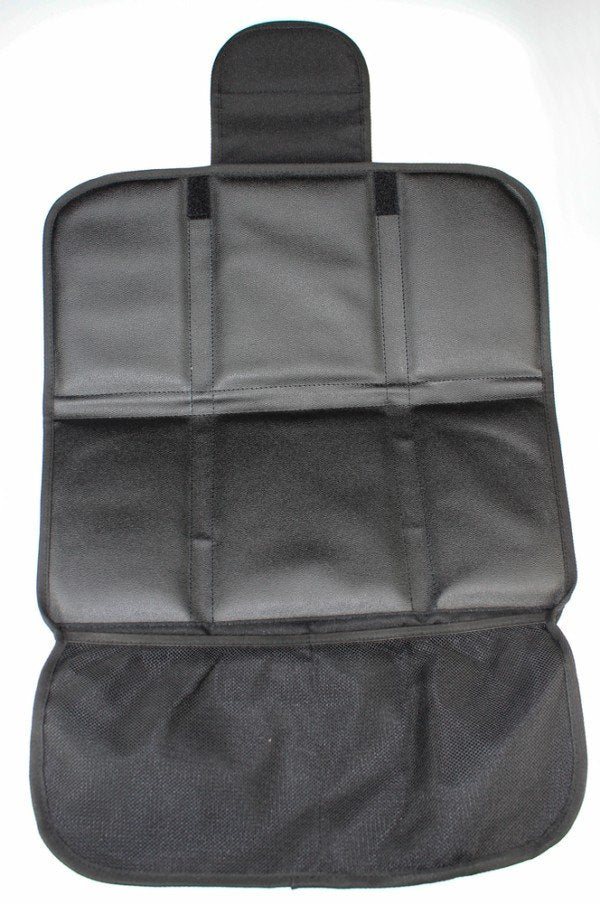 4. Flat lay of Ezi Mat 3 in 1 seat protector, showing design and compartments