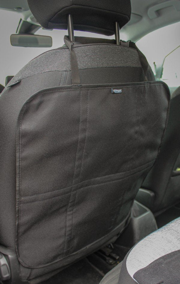 2. Ezi Mat 3 in 1 seat protector on front seat back, showing protective coverage