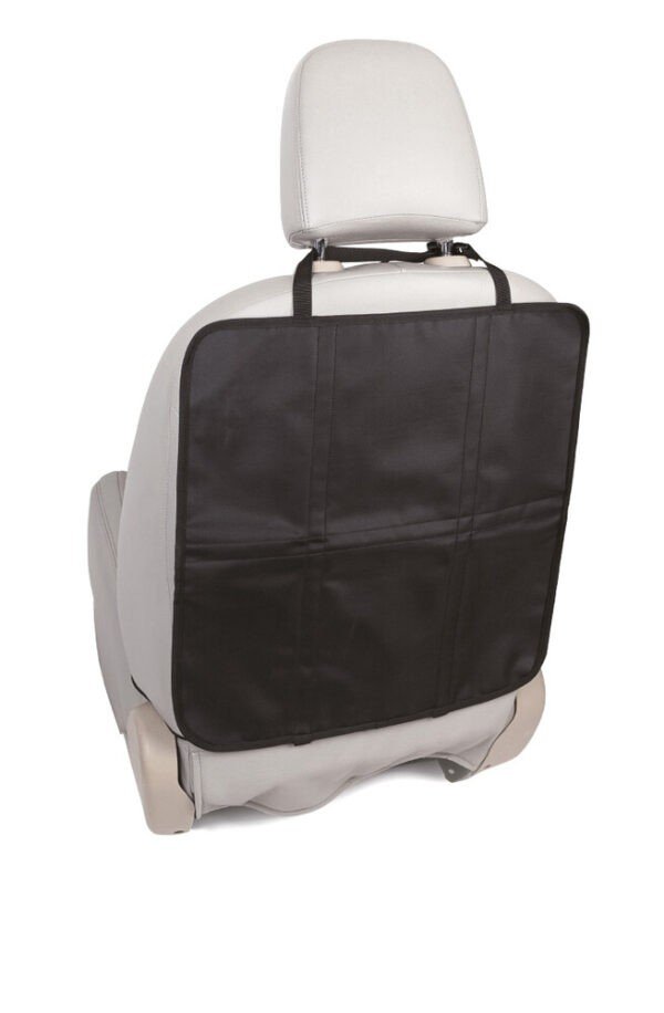 2. Ezi Mat 3 in 1 seat protector on front seat back, showing protective coverage