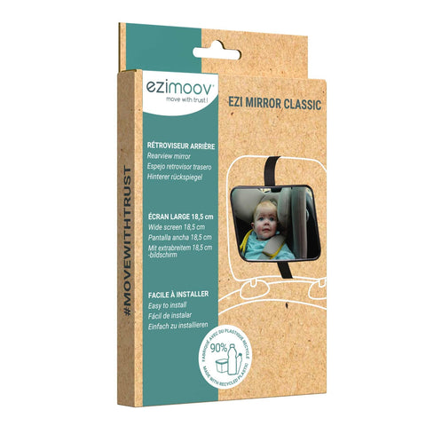 4. Ezimoov EZI MIRROR CLASSIC packaging showing mirror and eco-friendly materials