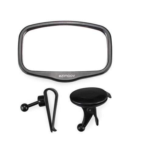 3. Ezimoov EZI MIRROR MINI with suction cup and clip attachments on white background