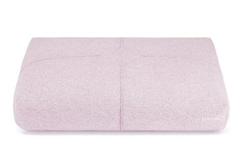 2. Rose-colored Finno dog cushion by Labbvenn with decorative stitching shown on a white background highlighting its rectangular shape and brand logo
