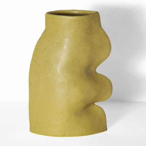 4. Studio shot of Fluxo Ceramic Vase Large in Pistachio by 5mm Paper, highlighting unique flowing design