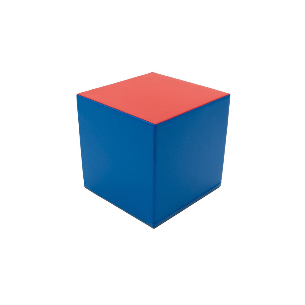 2. Blue and red foam mega cube building block by IGLU shown in studio setting