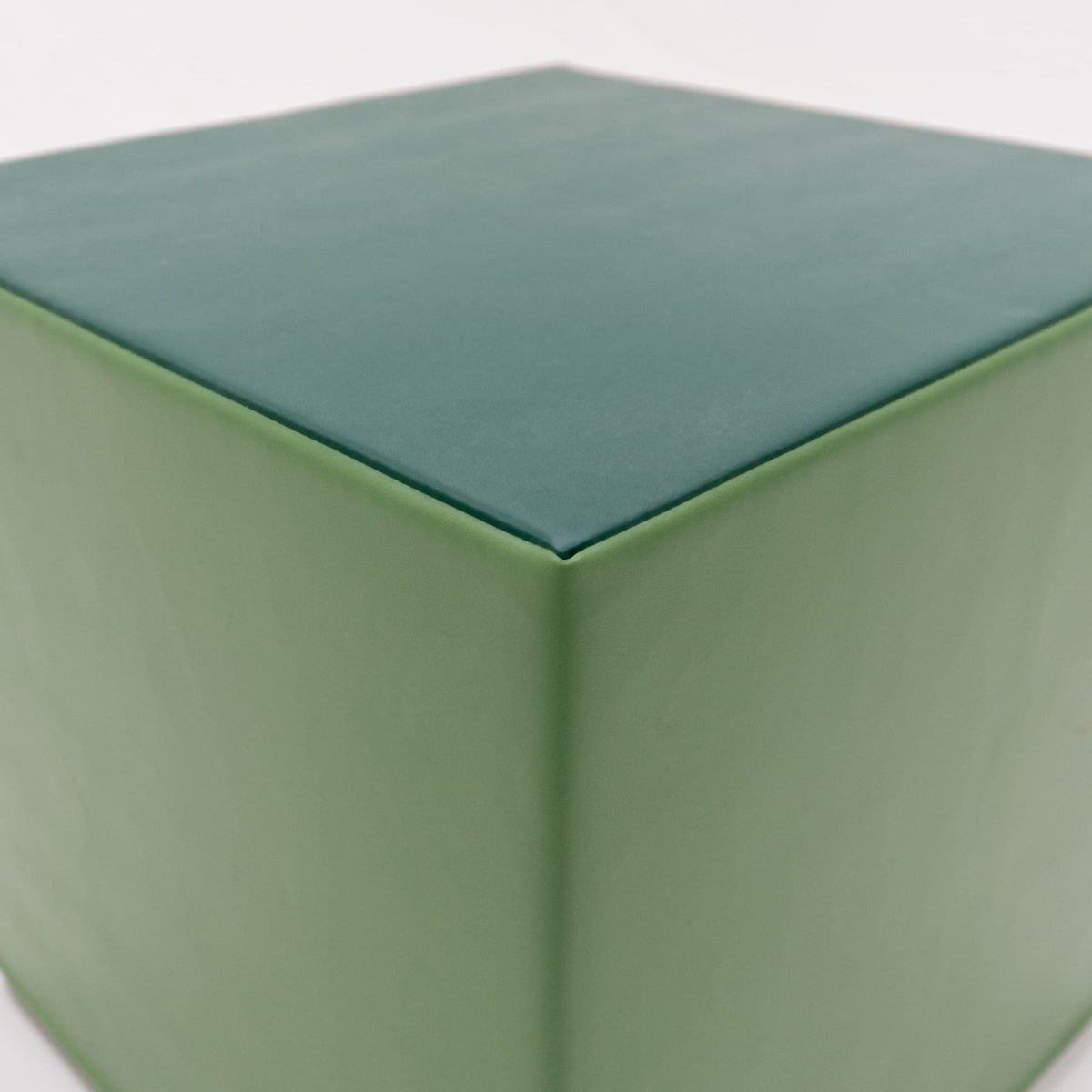 3. Close-up of pine green foam mega cube building block corner showing texture and material