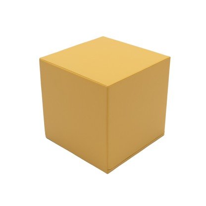 1. Honey-colored foam mega cube building block by IGLU shown at an angle on a white background