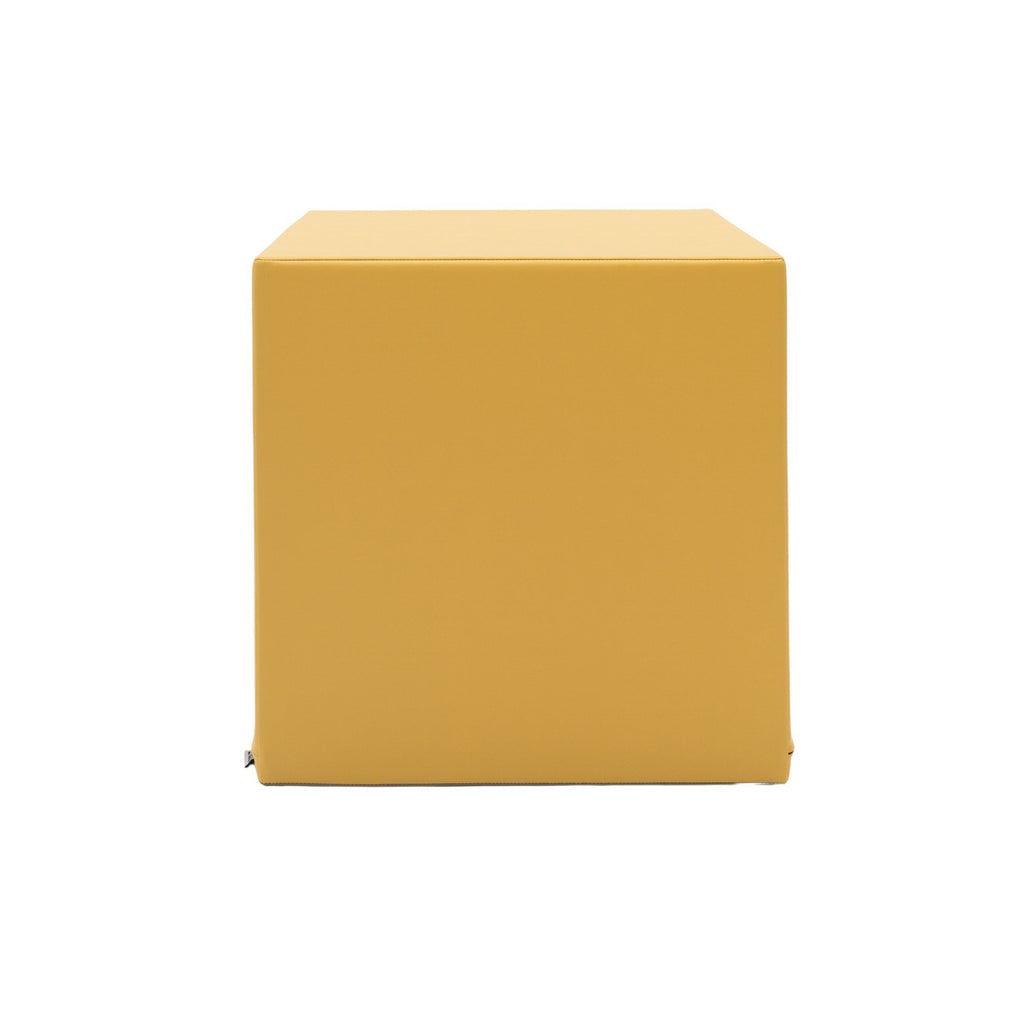 2. Front view of honey-colored foam mega cube building block by IGLU on a white background