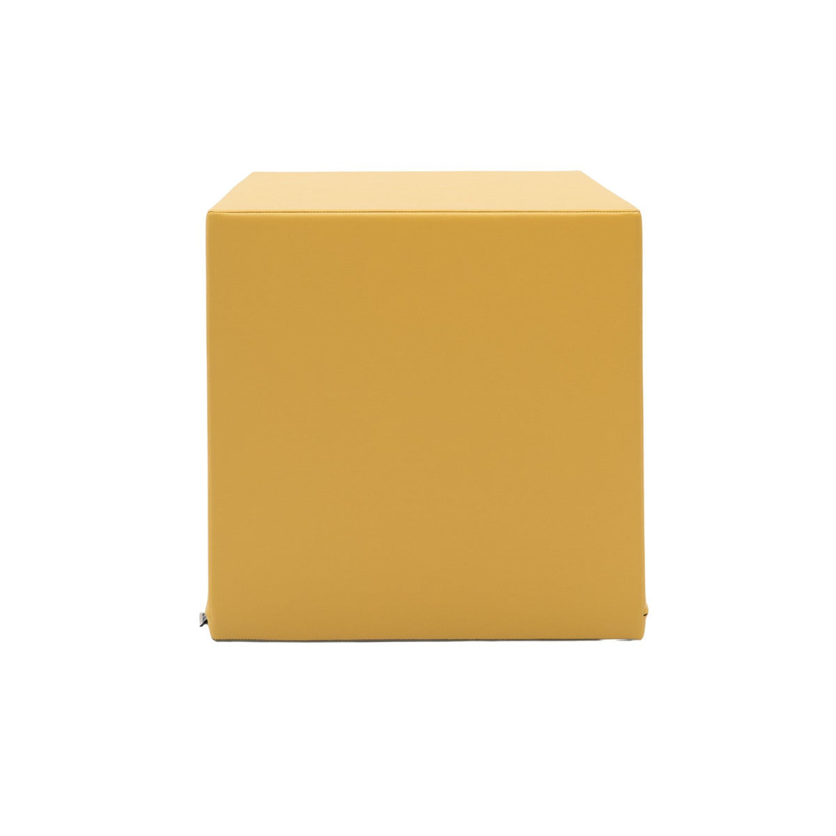 2. Front view of honey-colored foam mega cube building block by IGLU on a white background