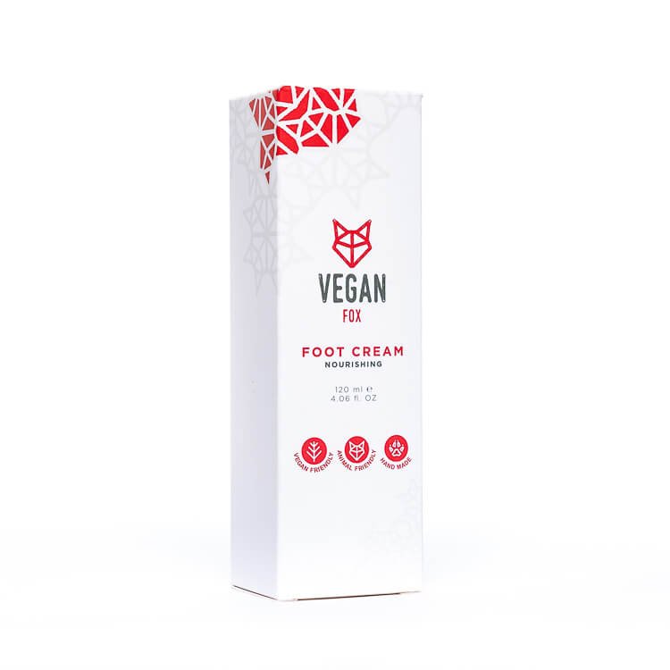 5. Vegan Fox Nourishing Foot Cream packaging box, 120 ml, highlighting vegan and cruelty-free labels