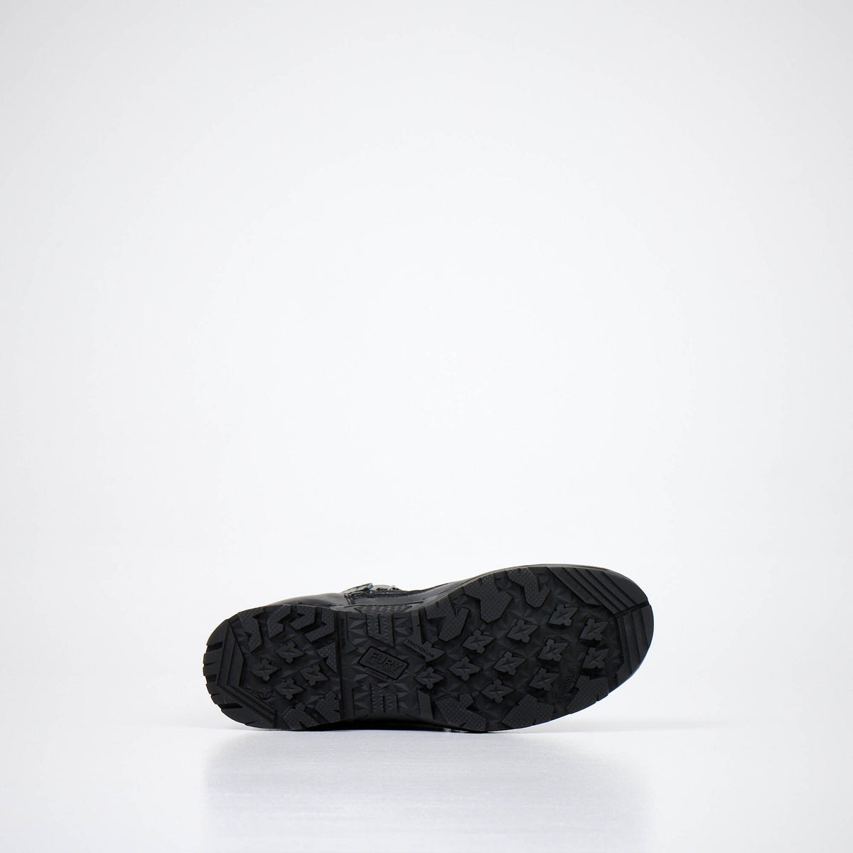 6. Close-up of the sole of black Samelin 590 Desert Boots with Zipper, featuring rugged tread pattern