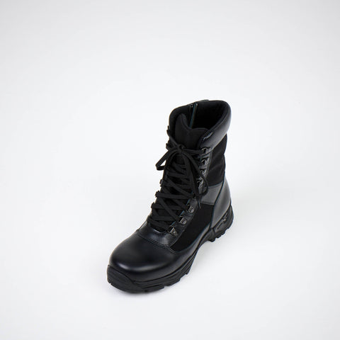 4. Top view of black Samelin 590 Desert Boots with Zipper, highlighting lace-up front and padded collar