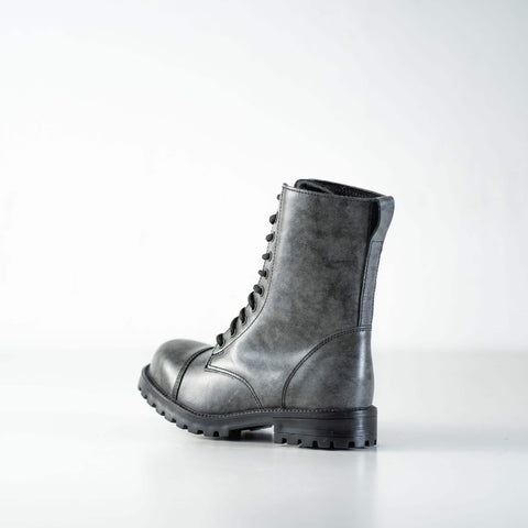 2. Side view of Samelin 511 Gray boots highlighting durable TR-rubber outsole and leather upper