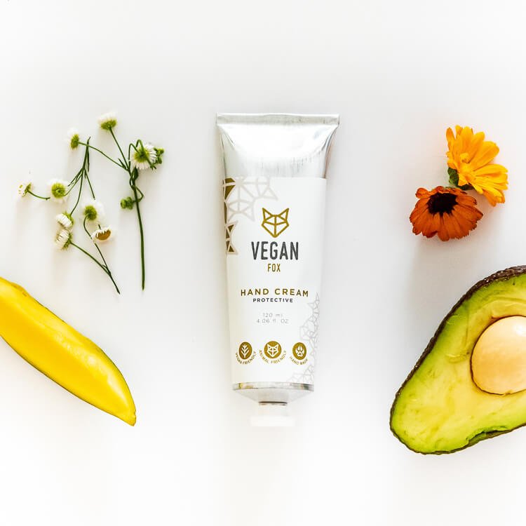5. Vegan Fox Protective Hand Cream, 120 ml, with natural ingredients like mango, avocado, and chamomile