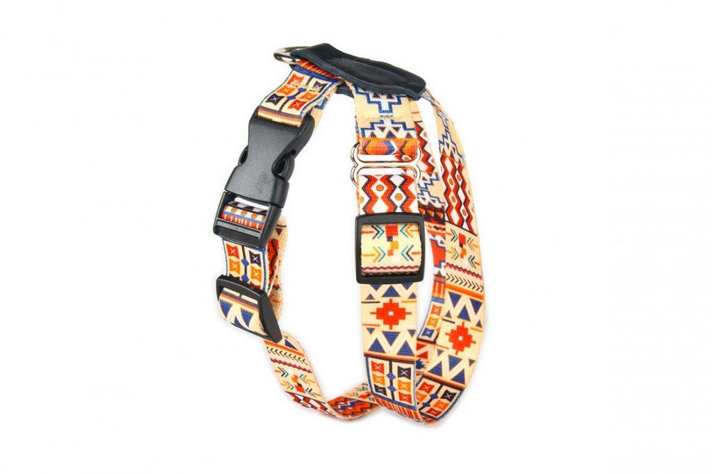 2. Matteo Boho Collection dog harness featuring colorful bohemian pattern and sturdy black buckle on clean background