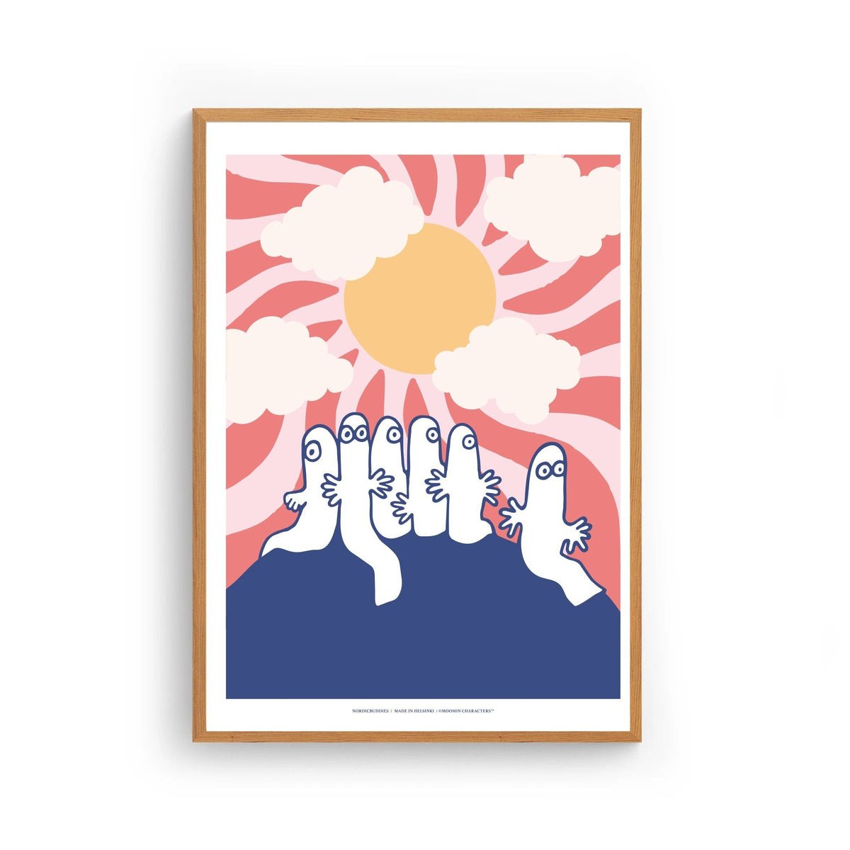 3. Hattifatteners Poster by Moomin in wooden frame, 30x40 cm, vibrant Nordic art