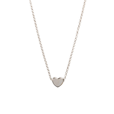 3. MyaMoon Heart Choker in silver with a bold heart pendant on a rolo chain, studio shot