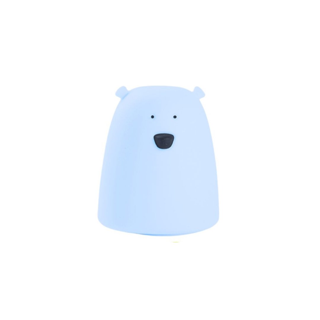 2. Blue Little Bear silicone night light with friendly face on white background