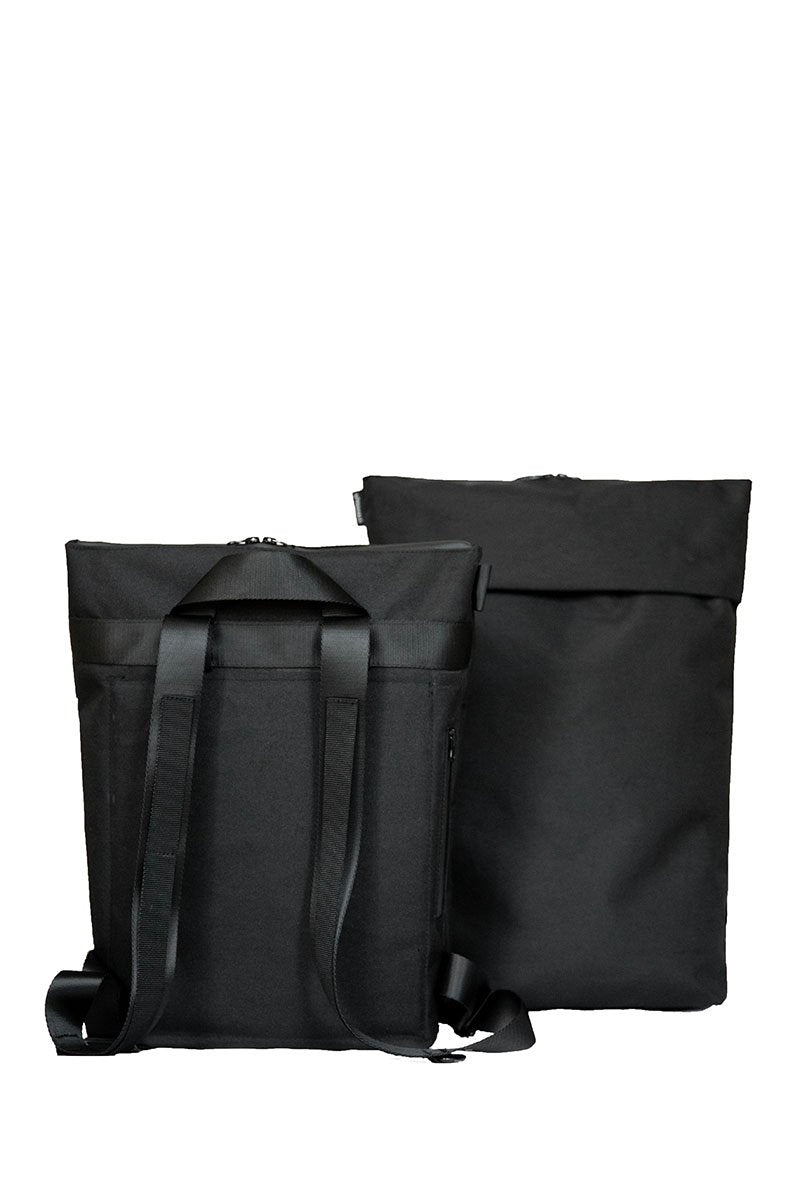 13. Studio shot of Nordhale HØLAR Weatherproof Backpack back view, highlighting strap design and comfort features