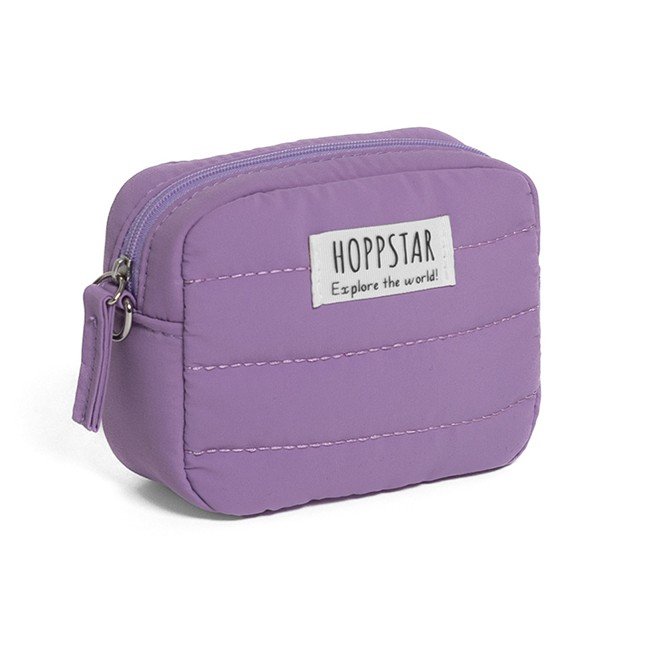 3. Purple Hoppstar camera bag shown from side on white background