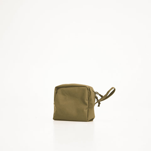 1. Galvi Linda military green toiletry bag in studio, showcasing durable Cordura fabric and compact design