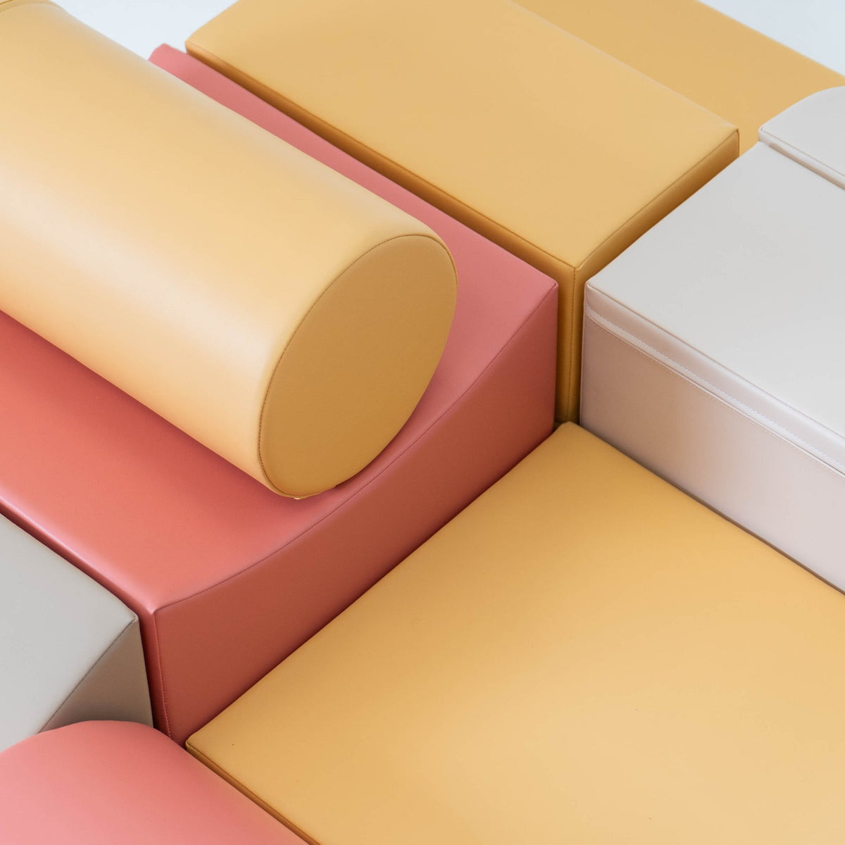 3. Close-up of IGLU Adventurer pastel pink foam blocks showing texture and color