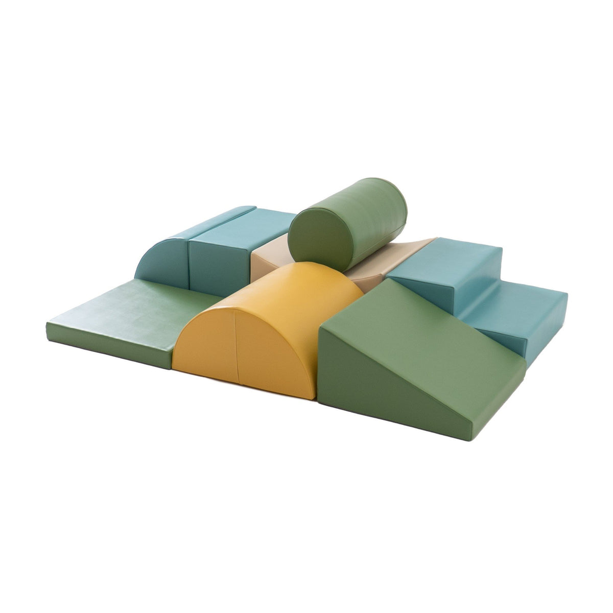 2. IGLU Adventurer foam block set in pastel colors arranged on a white background