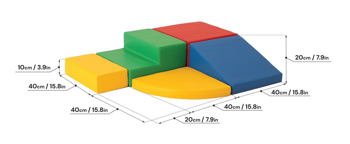 5. Size chart for IGLU Corner Climber showing dimensions in centimeters and inches