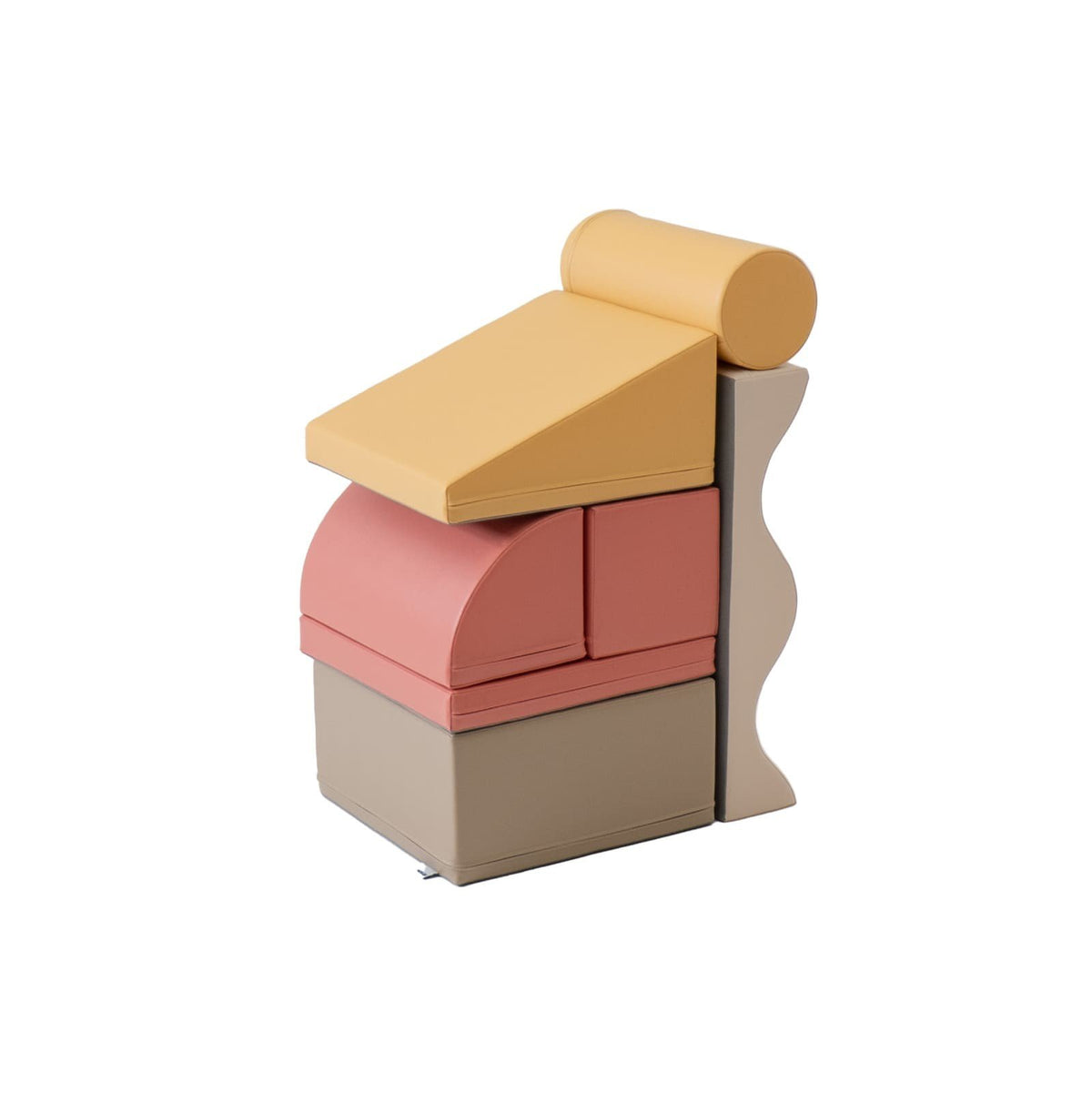 2. IGLU Discoverer 7-piece pastel pink foam block set stacked in a compact vertical arrangement