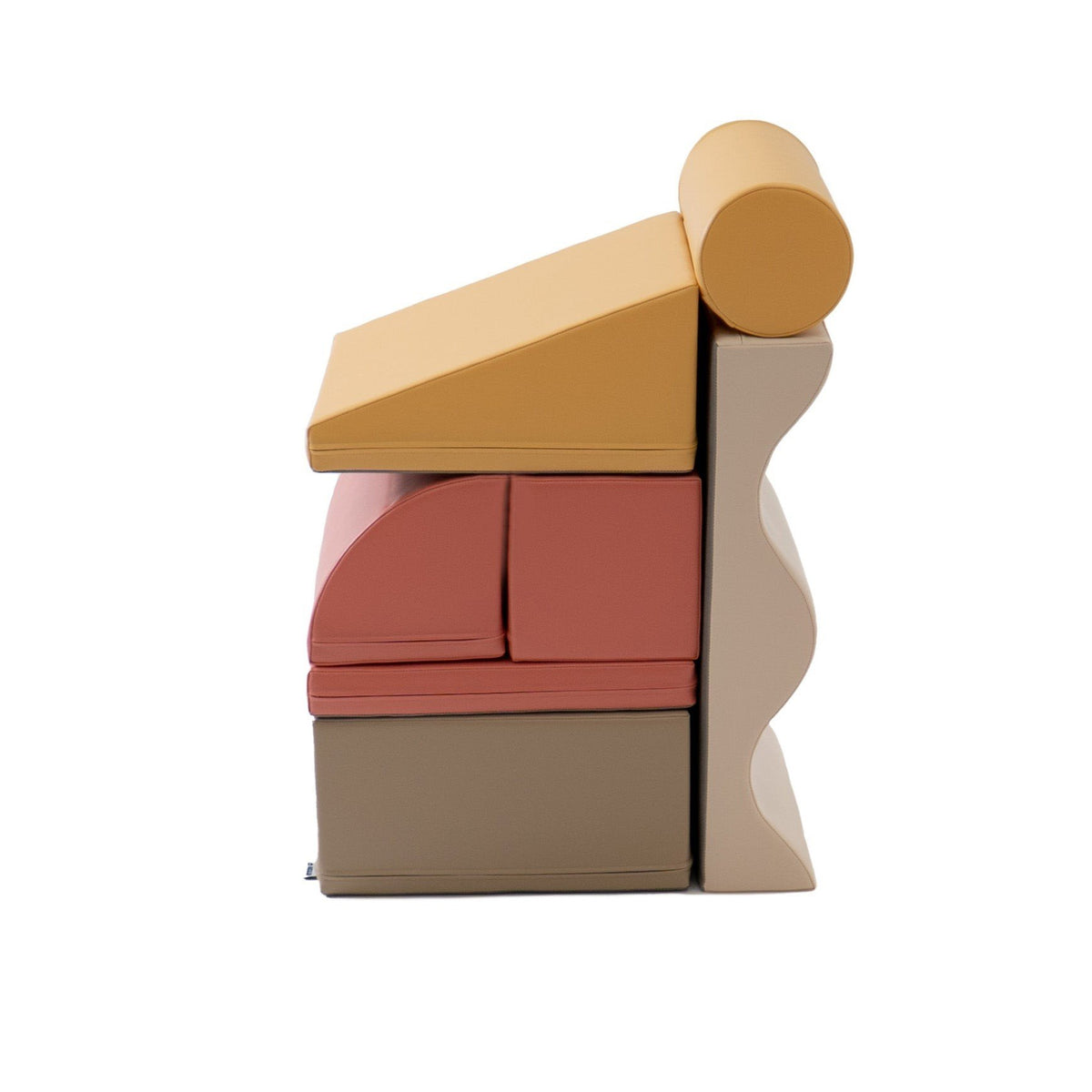 2. IGLU Discoverer 7-piece pastel pink foam block set stacked vertically showing different shapes